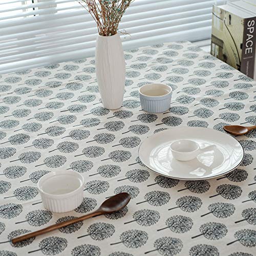Nappe lavable coton et lin beige table à manger 140x140cm - 4