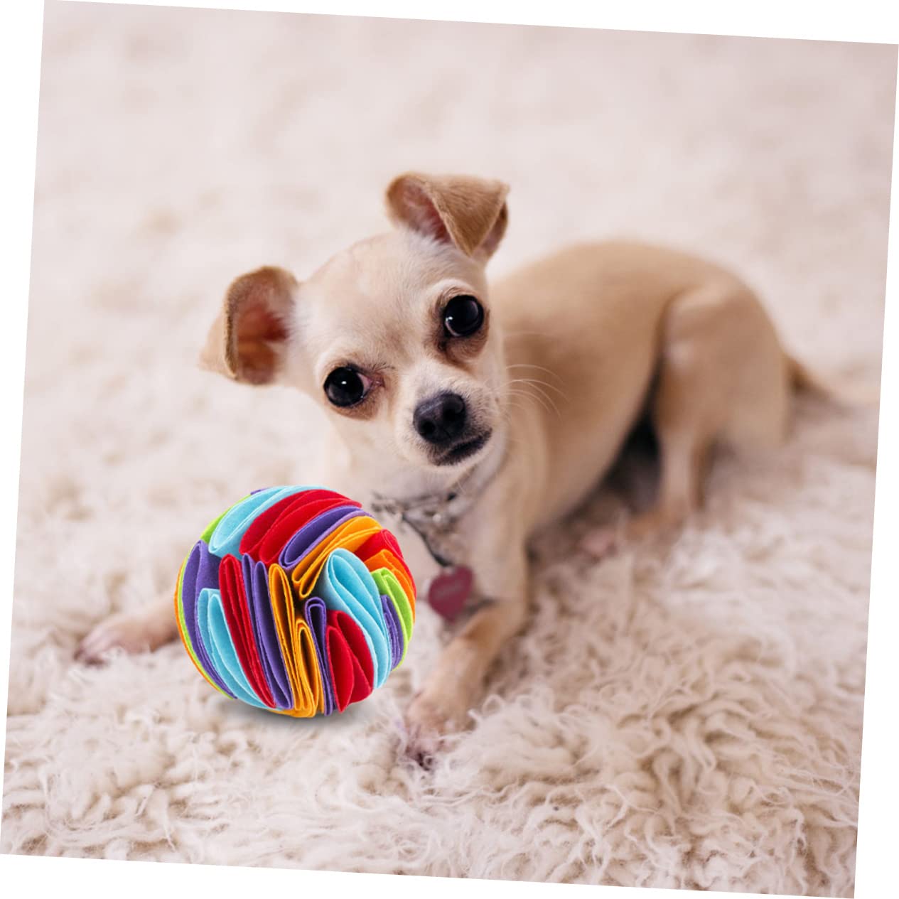 Angoily 2piezas Juguete Interactivo para Perros Bola Olfativa Fugas De Comida Juguete De Masticar para Mascotas para Casa y Jardín Material De Fieltro Resistente y Colorido