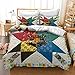 CHAOSE-ESB Lujoso Juego De Edredón De Harry Potter, School of Magic con 2 Fundas De Almohada, Poliéster/Algodón, Agradable para La Piel, Doble (patrón 01,(220x 240cm)-Cama de 150/160)