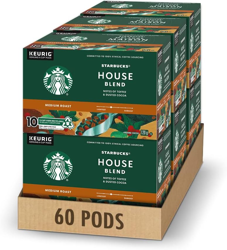Starbucks House Blend, Medium Roast Coffee, Single Serve Keurig Kcup