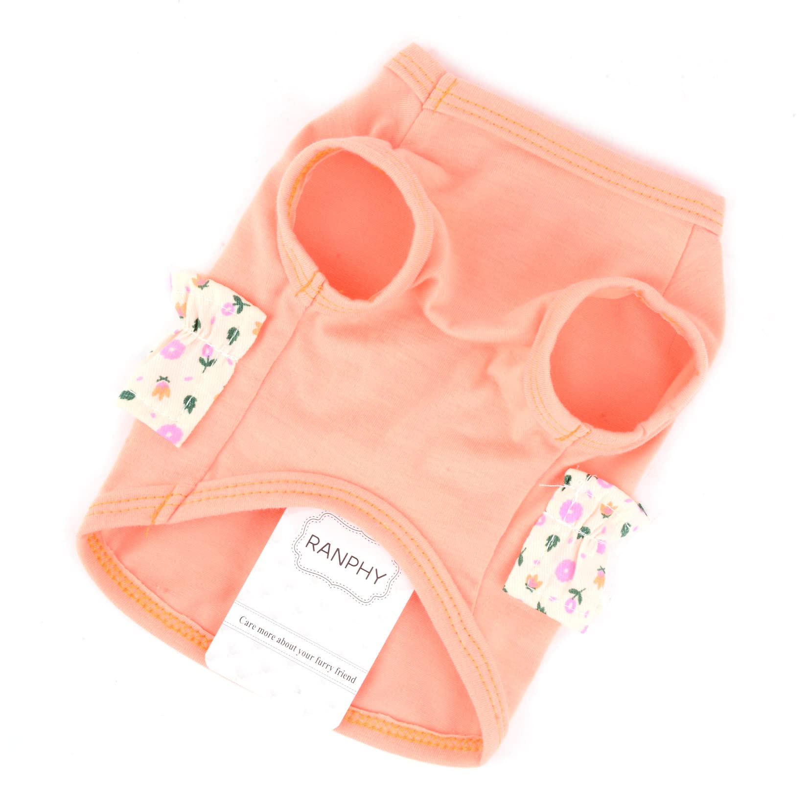 Ranphy Floral Sleeveless Dog Shirt With Leash Ring - Cute Summer Vest For Small Dogs