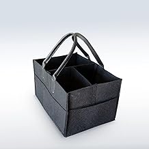 HIPPO Cute Diaper Caddy Bag For Smart Mothers For Baby Products, Baby Diaper Caddy Organizers - Felt Storage Mother Bags - For Diaper & Baby Wipes, Nursery Storage, Portable (Large, Black)
