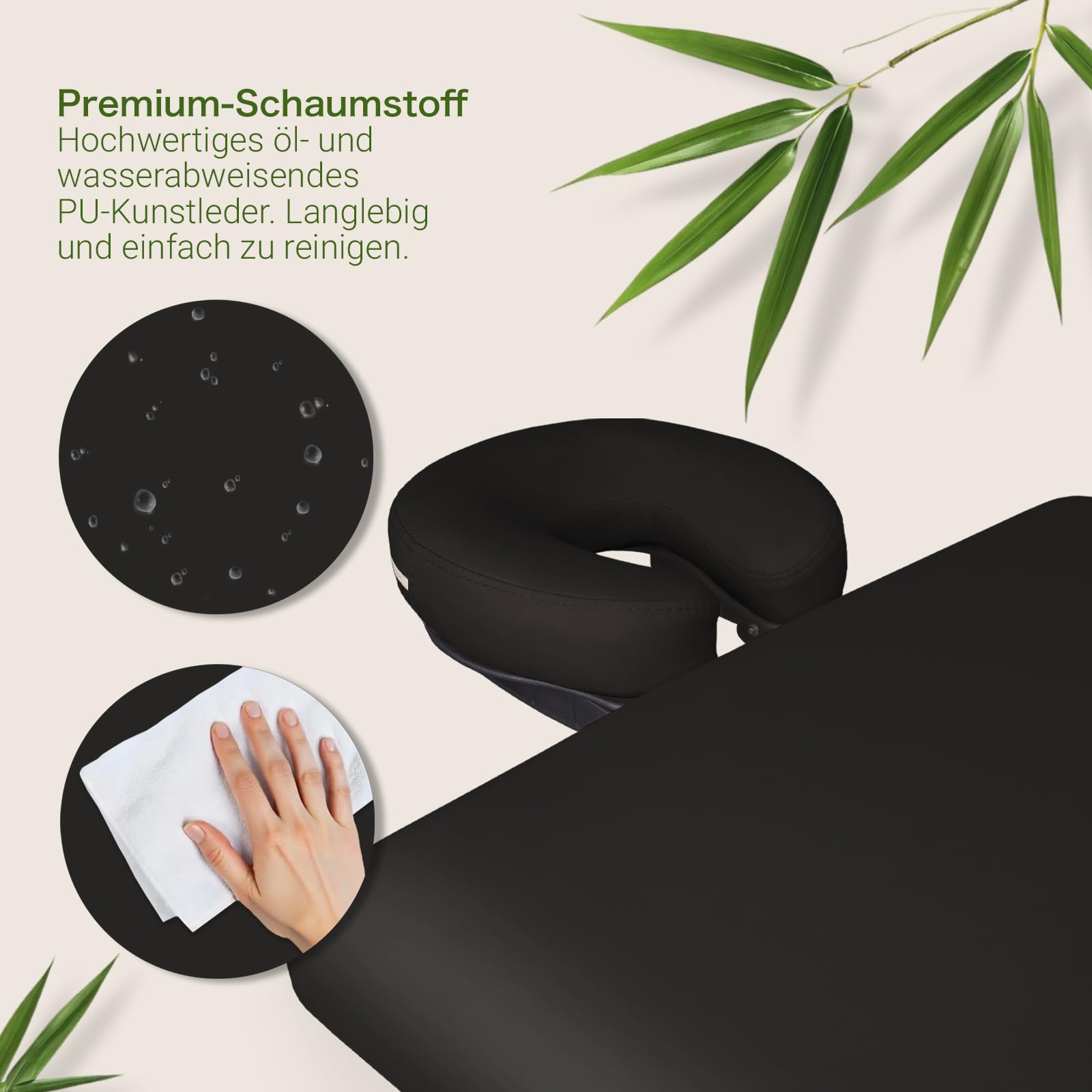 Zen® Startup Massageliege klappbar & Mobile Massagetisch aus Holz, stabile Massagebett - Massagebank höhenverstelbar, Tattoo & Kosmetikliege - Behandlungsliege mit Kopfteil - Schwarz