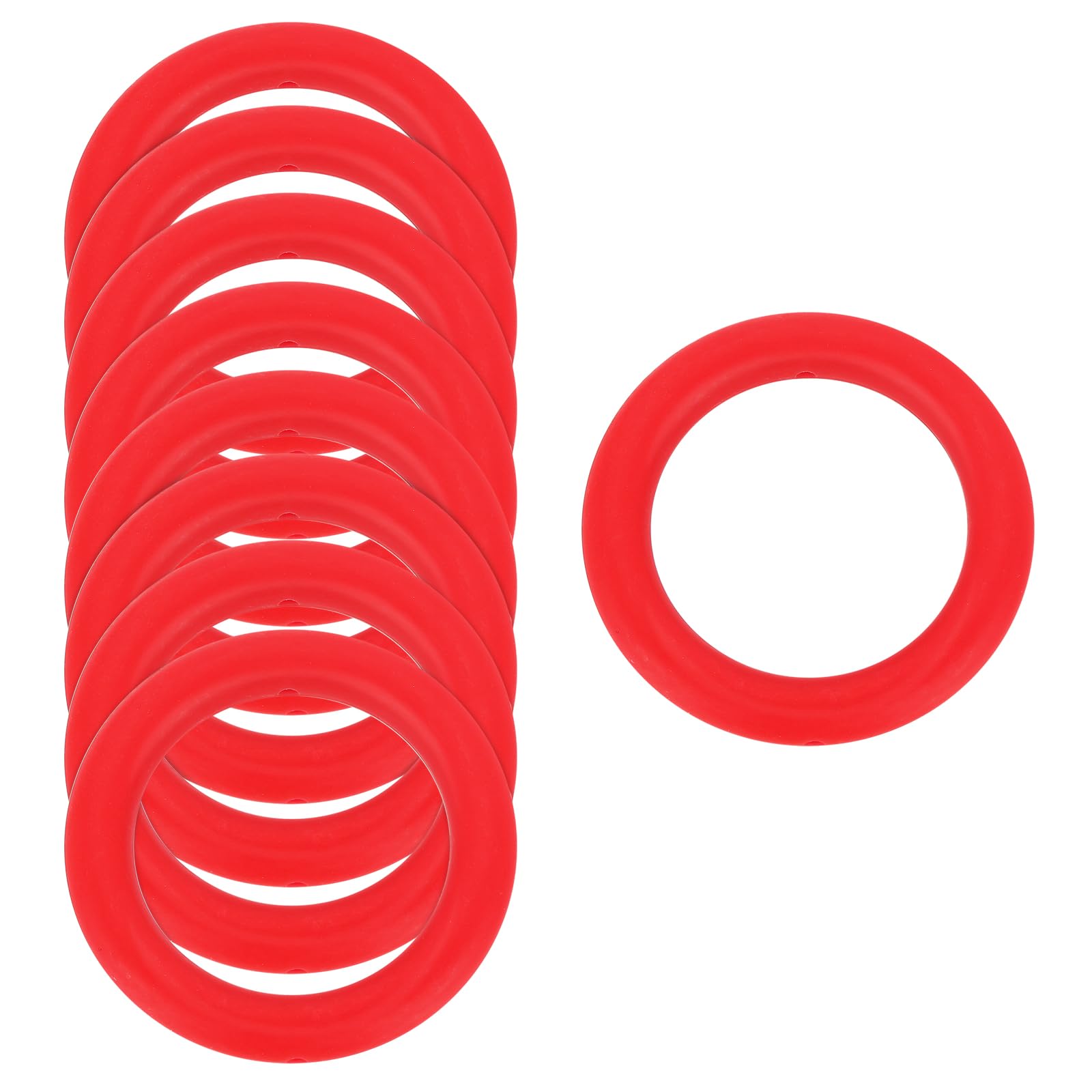 Pendentif en silicone à 2 trous rouge clair pour personnaliser vos cordons et porte-clés