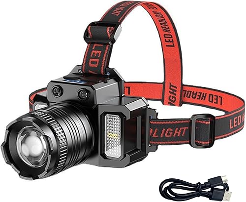 Alto brillo mecha faro distancia zoom Ciclismo linterna USB recargable LED lámpara de cabeza con 4 modos de luz de advertencia de seguridad al aire