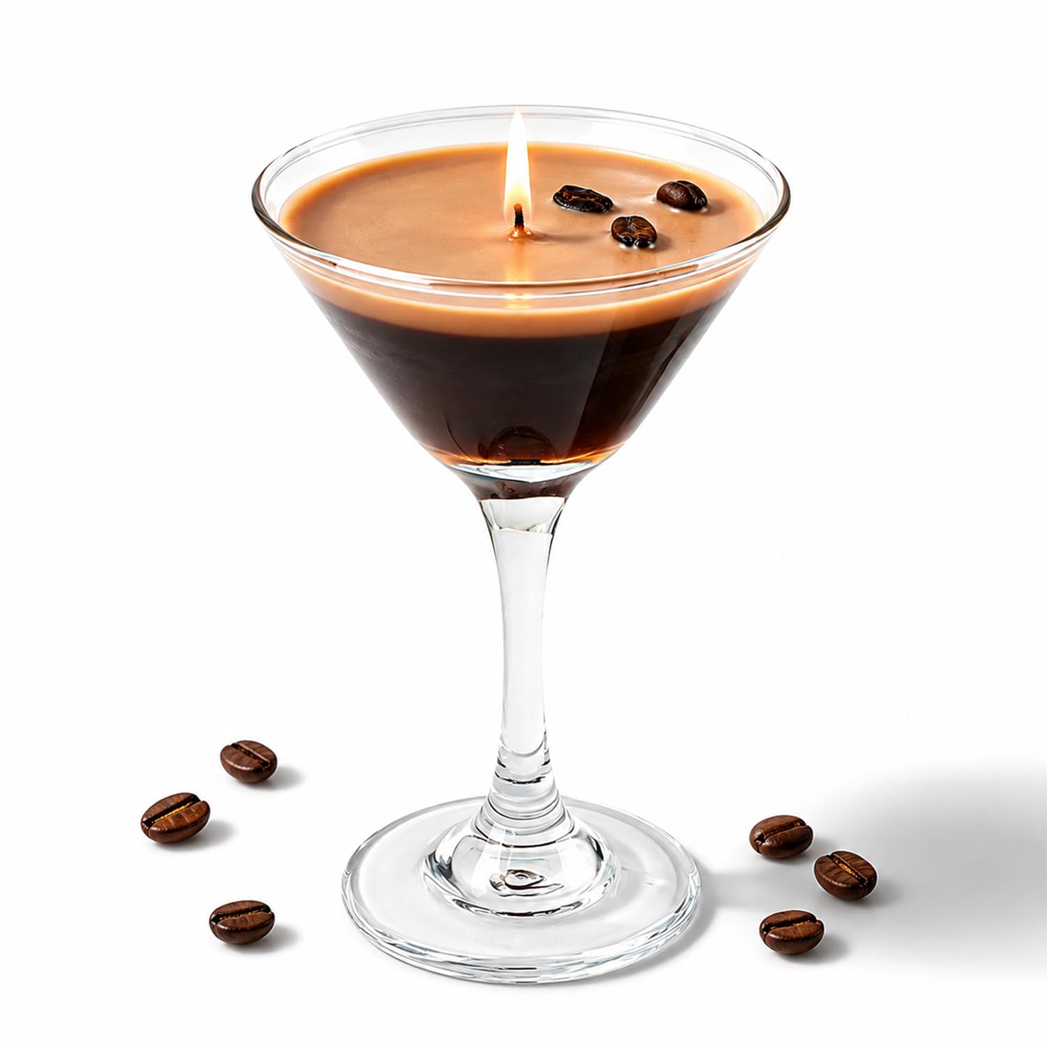 Espresso Martini Shaped Scented Candle, Coffee Fragrance Soy Wax Candle