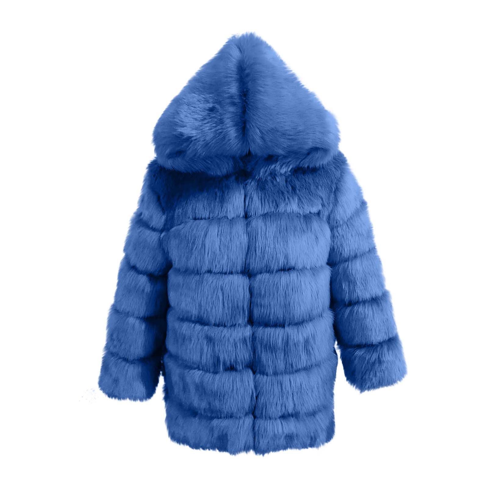 Pelzmantel Damen Felljacke Winter Kunstfell Jacke Kunstpelz Mantel Warm Winterjacke Kuscheljacke Flauschig Fleecejacke Plüschjacke Kunstfellmantel Fellmantel Elegant Wintermantel Strickjacke