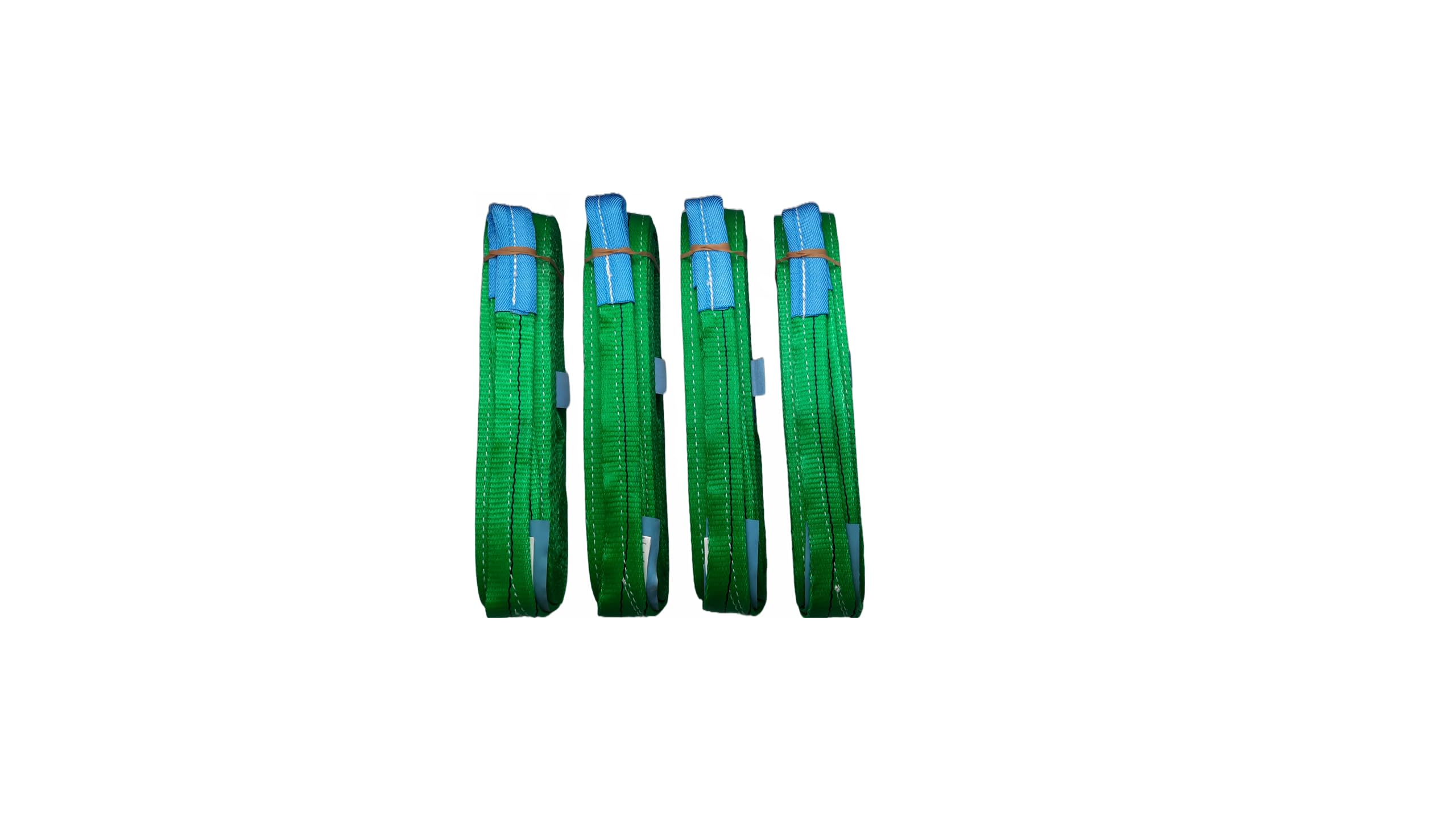 Produktbild von Hebeband Set 4 Stück – Tragfähigkeit 2 To, Nutzlänge 2,0 M, Polyester, DIN EN 1492-1, Grün