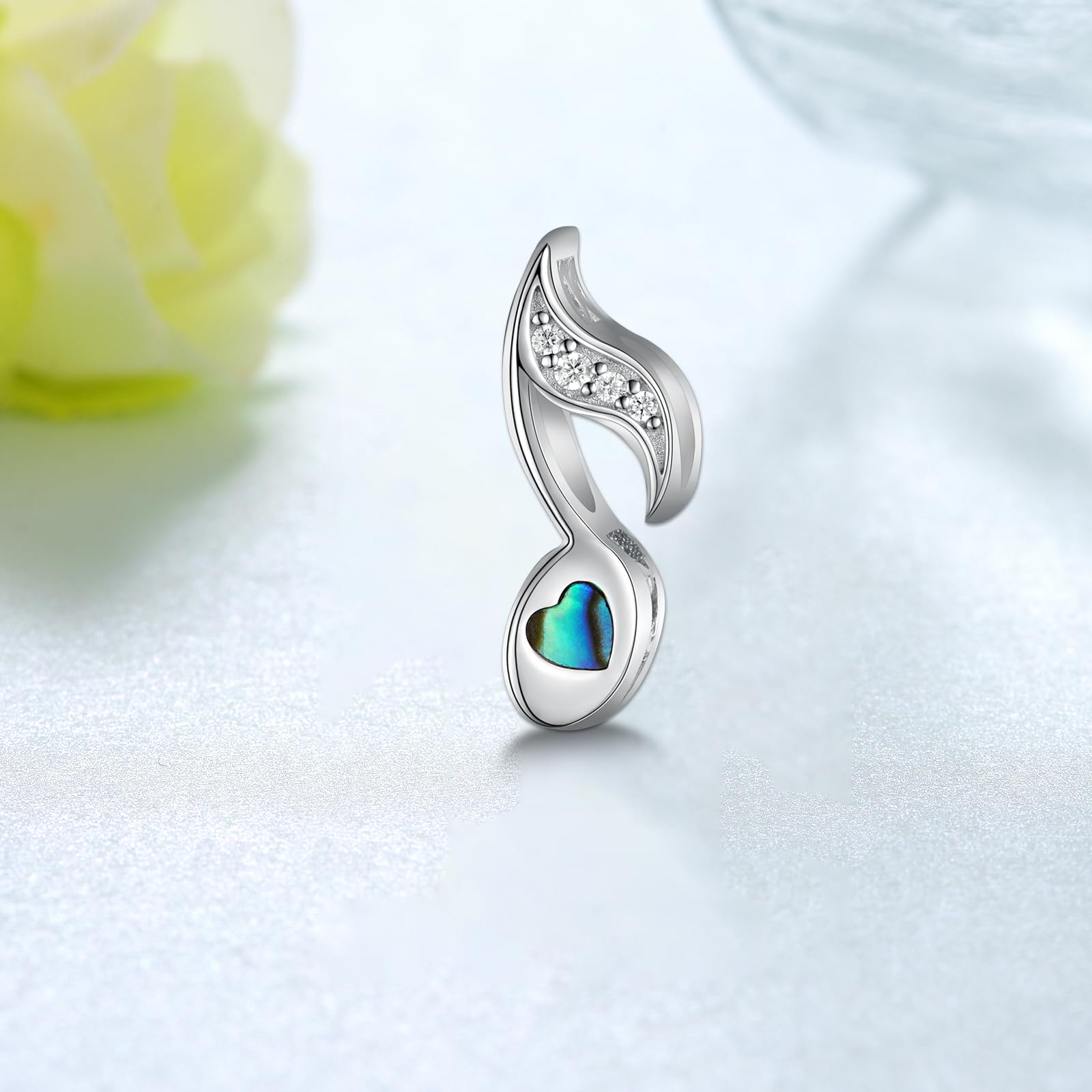 Dijes de plata de ley 925 con notas musicales, dijes musicales para pulseras, joyería de música, regalo para mujeres amantes de la música, no, Plata de ley, No es una piedra preciosa