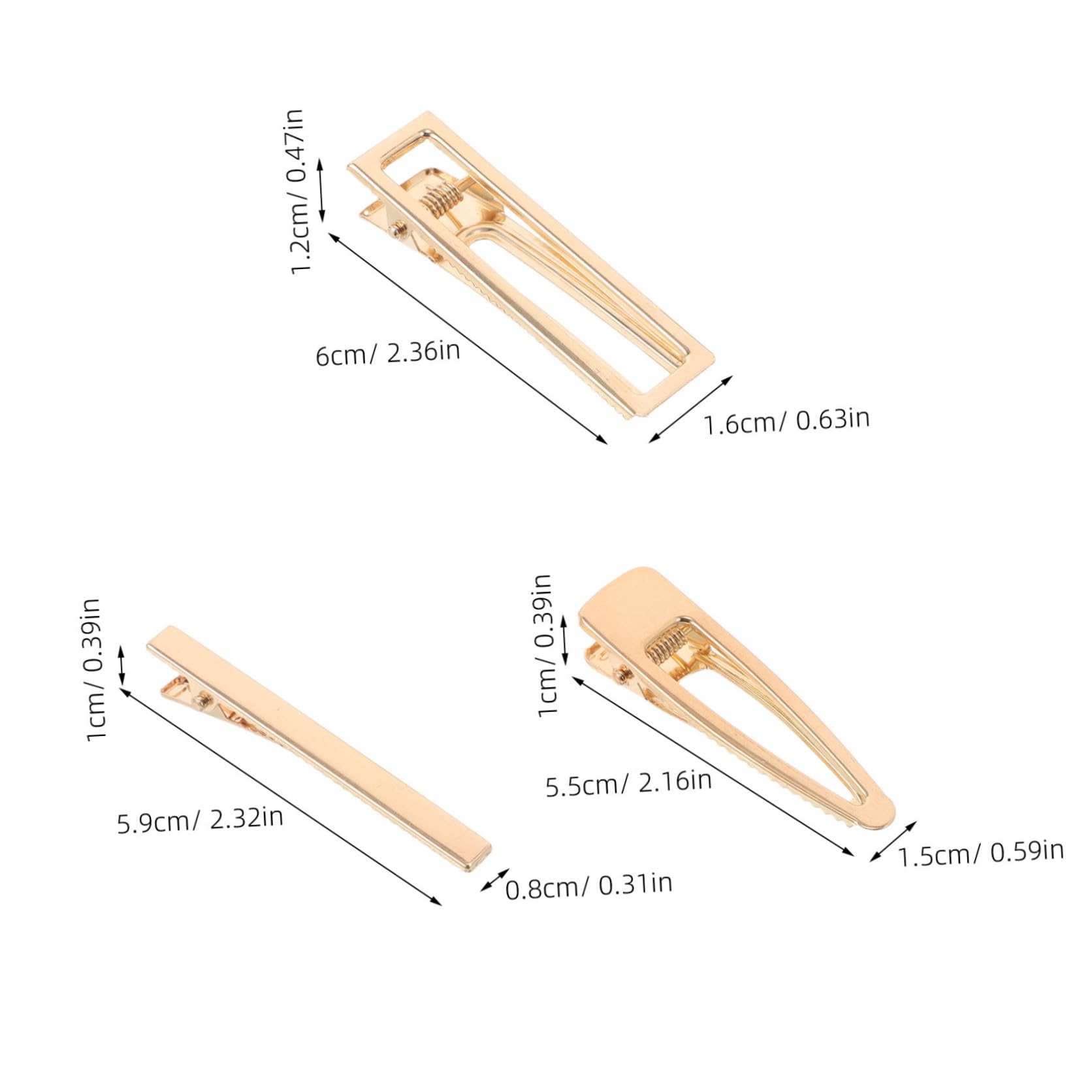 VALICLUD 60 pezzi Fermagli per Capelli in Metallo Oro Clip Coccodrillo Vuote per DIY Accessori Capelli Donna e Bambina Barrettes Leggere e Resistenti per Styling Quotidiano e Occasioni
