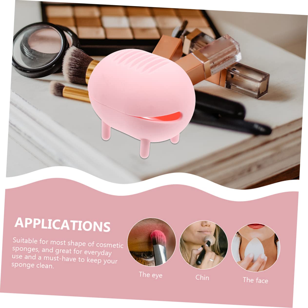 FRCOLOR 4 juegos de herramientas de belleza de silicona para secar esponjas de belleza, esponjas de maquillaje, esponja de maquillaje, estuche de viaje, cepillo de maquillaje, caja de esponja, sello