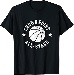 Crown Point Vintage All-Stars Retro 80s Basketball T-Shirt