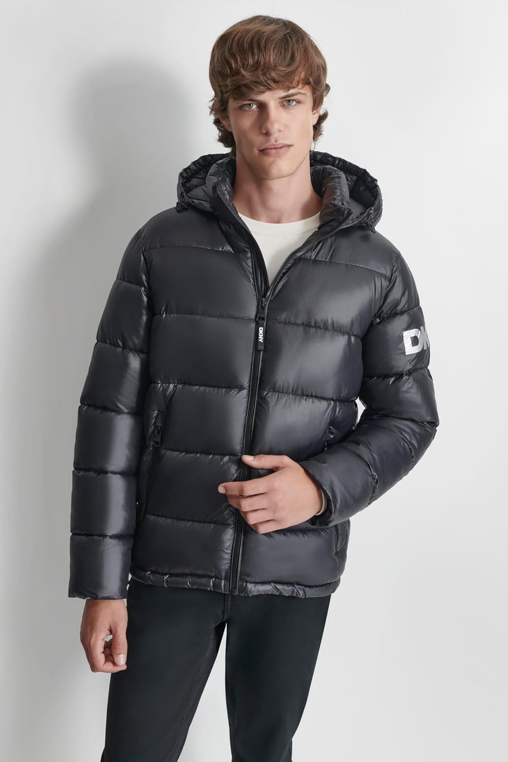 DKNY Men's Water Resistant Hooded Puffer Durable Cold Weather Jacket - Image 2