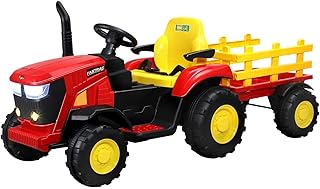 MAZAM Kids Ride On Tractor W Detachable Trailer, Kids Ride On Car with Remote Control, Built-in Songs, Bluetooth and USB P...