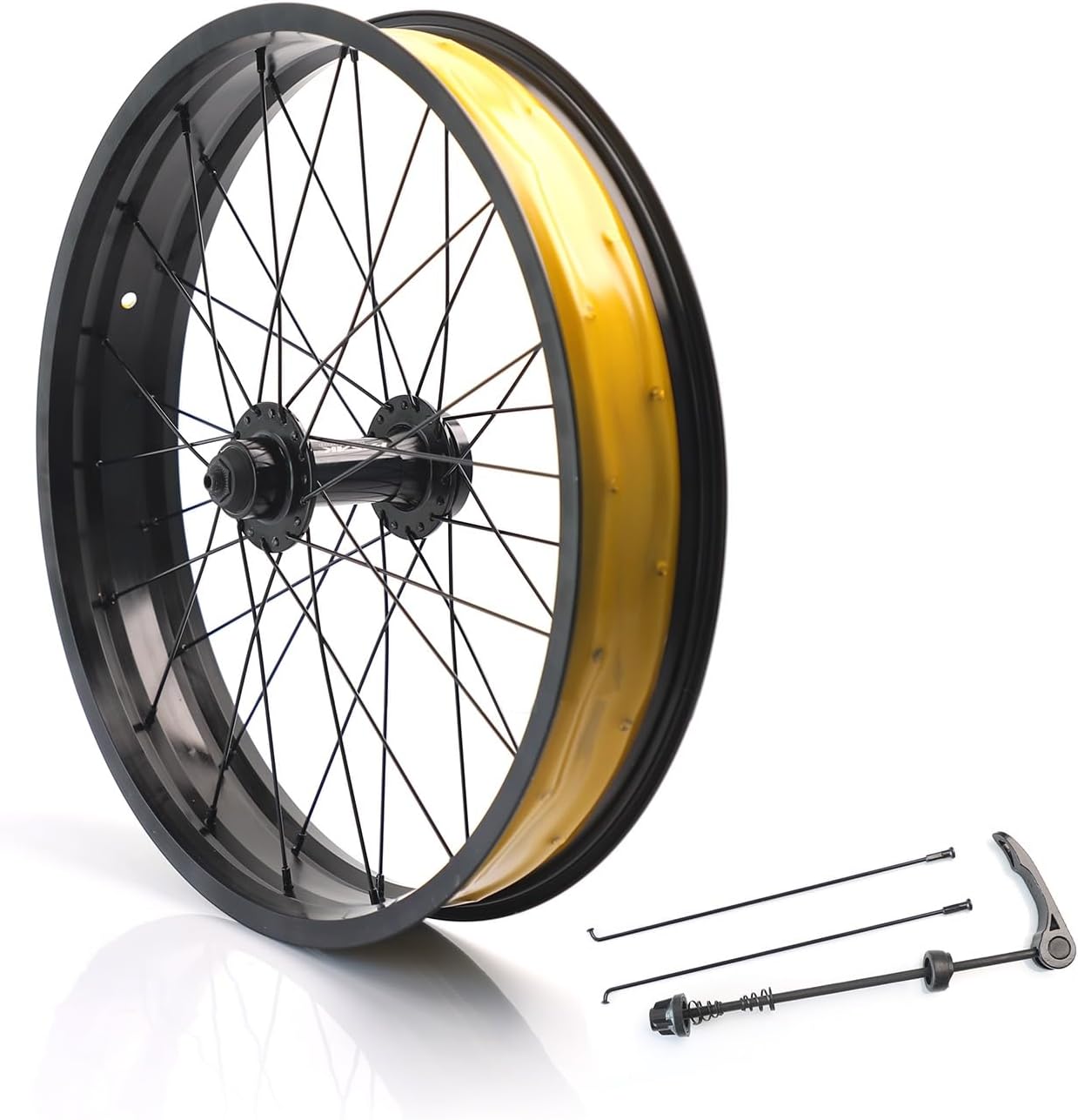 20in/26in X 4.0" Fat Tire Bike Front Wheel Disc Brake Snow Bike Wheel Quick Release 9x135mm 36H Hubs Beach Bike Wheels for E-Bike 45# Spokes