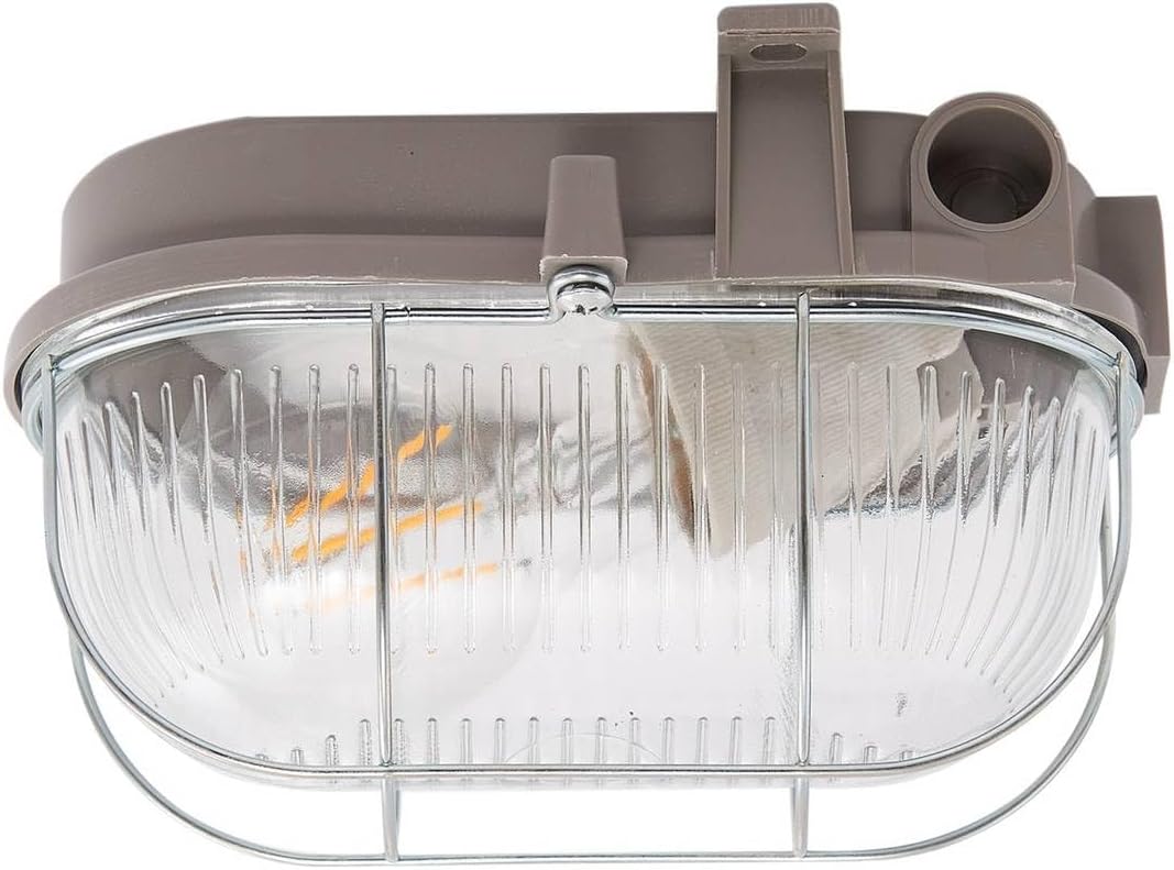 Close-up view of the PRIOS Kirgo Outdoor Wall Light showing the E27 socket