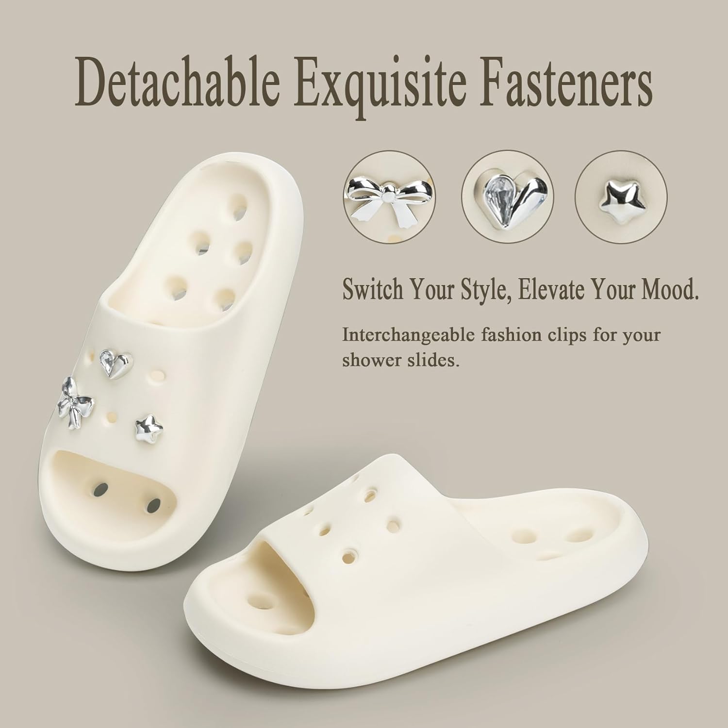 Shower Shoes with Drain Holes Exquisite Accessories for Women Gym Shower Slippers Slides Quick Drying Bathroom Beach Sandals Lightweight Non-Slip - Image 4