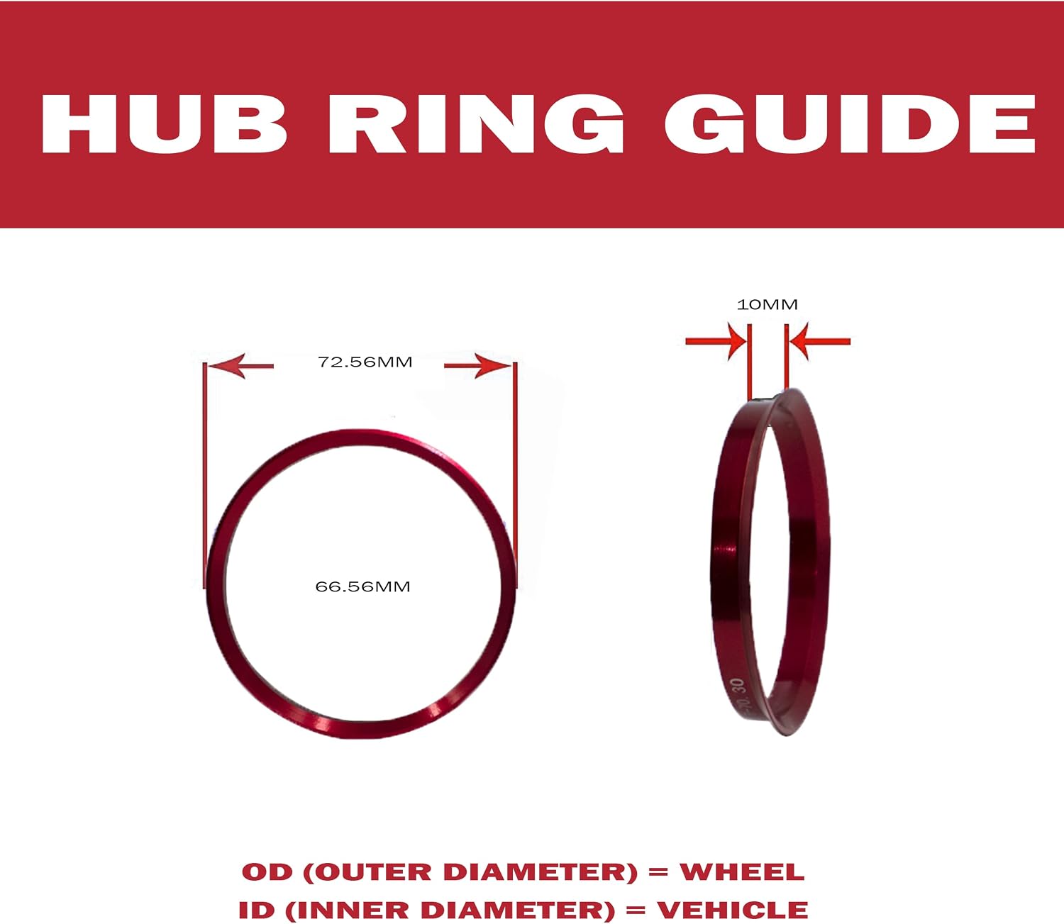 Wheel Accessories Parts 4 Pcs Aluminum Hub Centric Rings OD 72.56mm ID 66.56mm Fits Audi A4 A5 A6 A7 A8 S4 S5 S6 ｜ BMW 3 4 5 6 7 8 Series X5 X7 ｜ Mercedes Benz AMG GT 63 C CLA E EQB GLE SLS Hubs