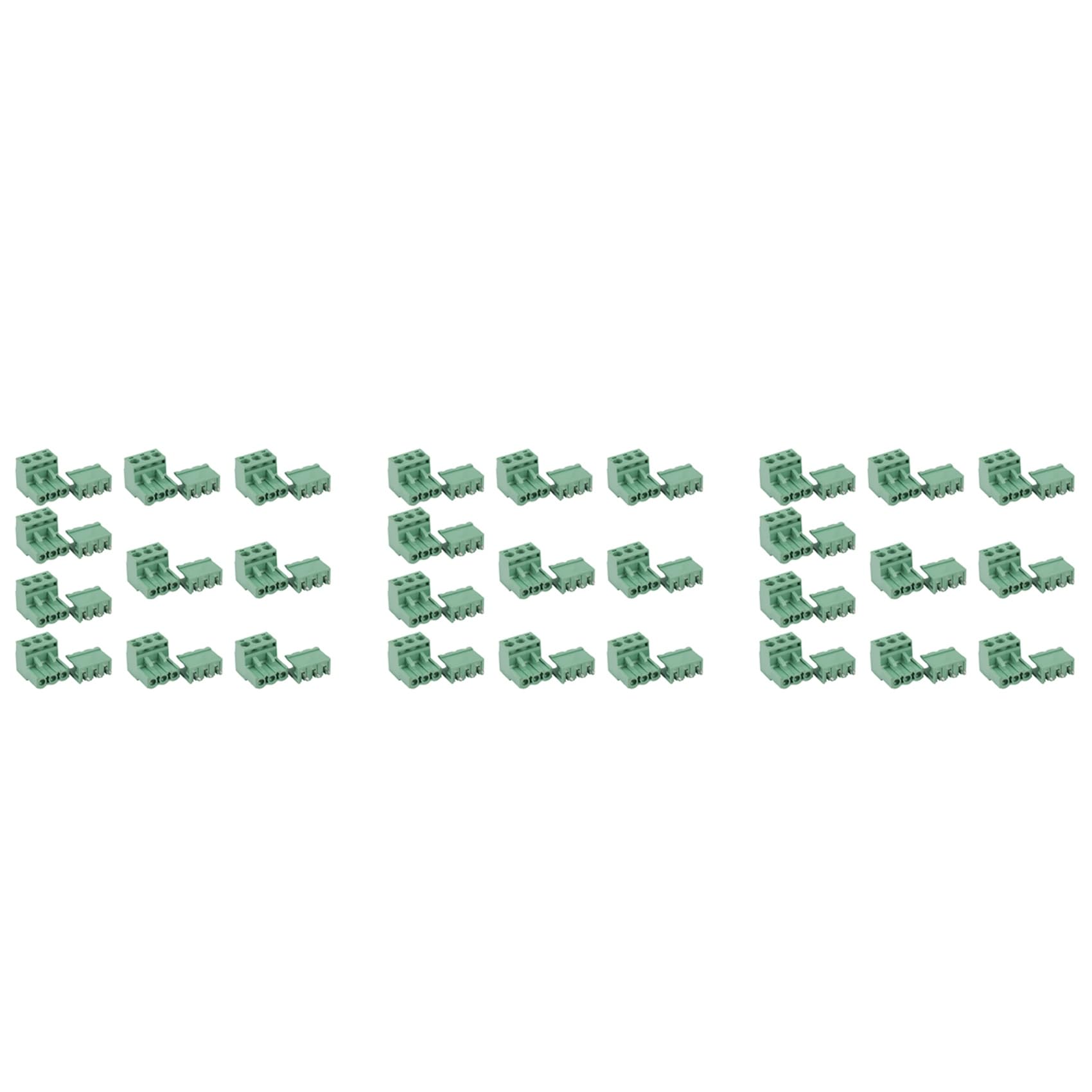 Jnchdghwa 30Pcs 5.08mm Pitch 3Pin Plug-in PCB Terminal Block Connector Right Angle