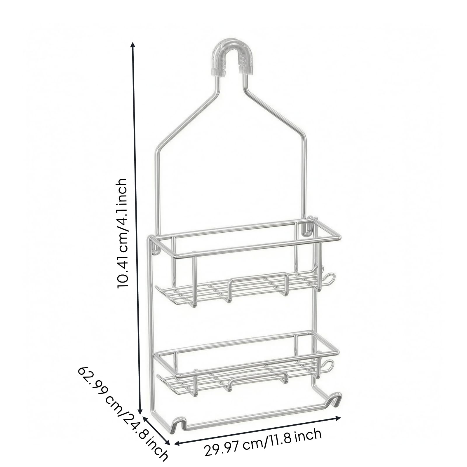 Gralara Estante Baño Colgante Impermeable Resistente, Estante Ducha con Ganchos, para Baños Pequeños