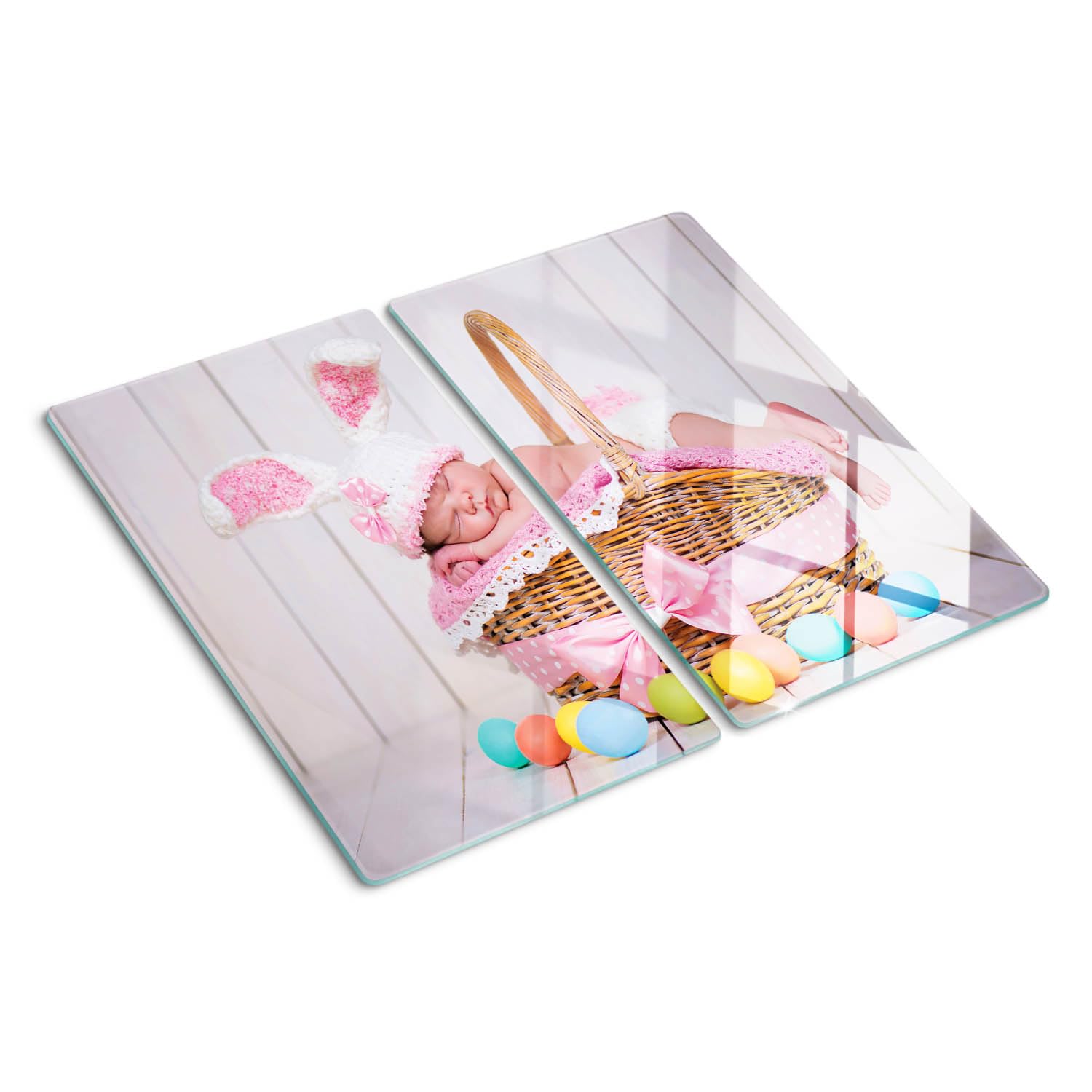 Planche à découper en verre contact alimentaire 2x30x52 cm avec impression Cristaux
