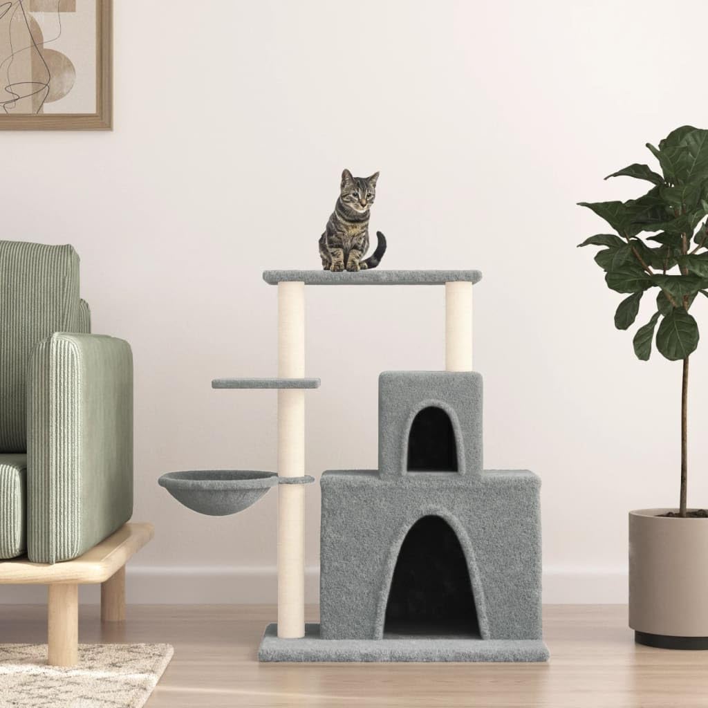 Rascador para Gatos con Postes de sisal Gris Claro 83 cm, CIADAZ Rascador Gato, Arbol Rascador para Gatos, Gatos Accesorios, Torre Gatos, Arranhador para Gatos, Casa para Gatos