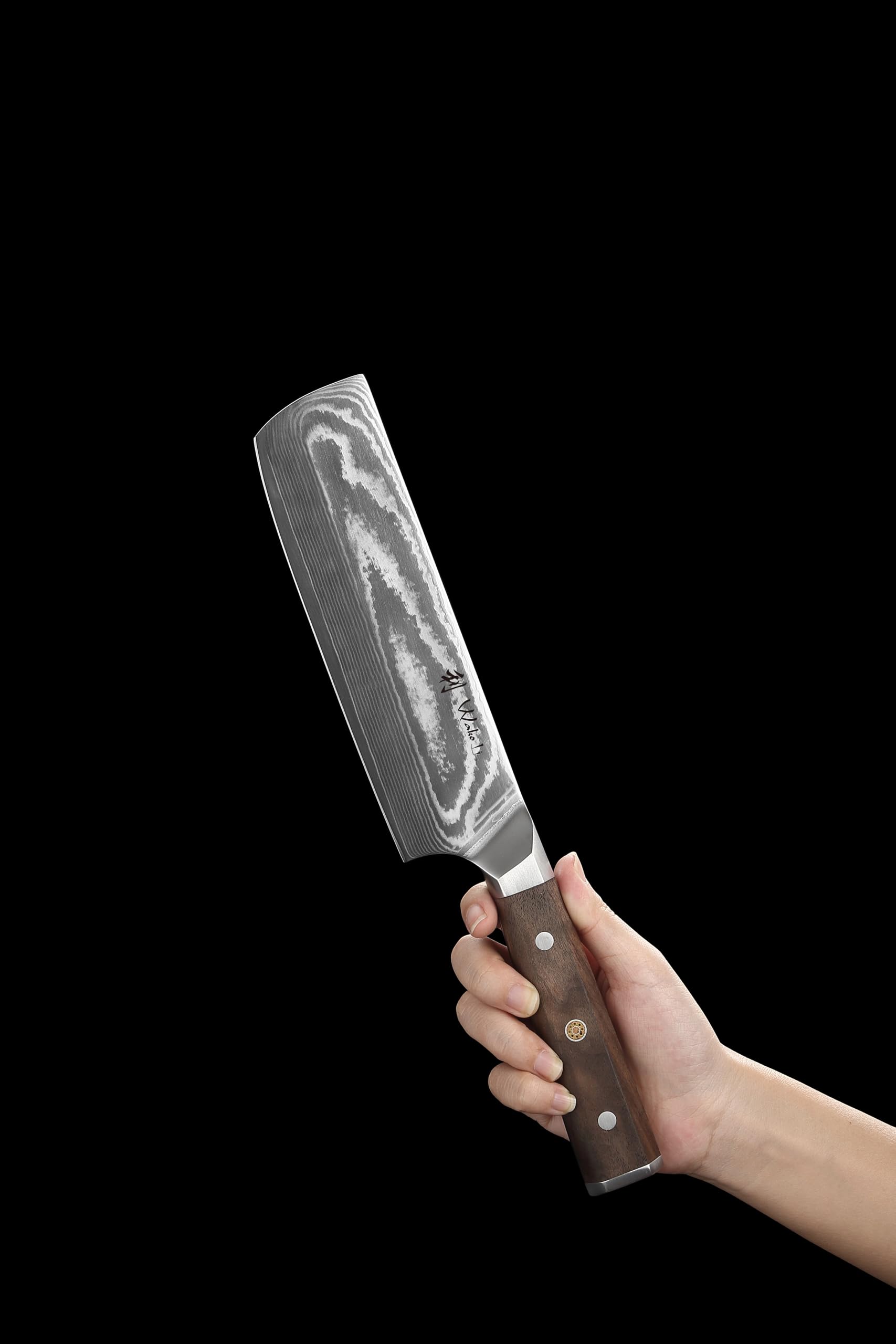 Wakoli Damast Nakiri Messer 18 cm, Gemüsemesser, 67 Lagen Damaststahl
