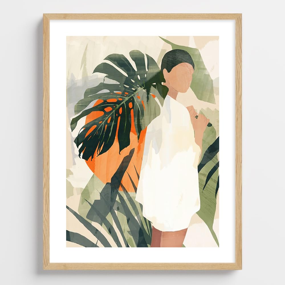 COLOSSAL ART HOUSE Wood Modern Art Framed Poster For Office&Home Wall Decoration-Portrait, Wall Display (Brown, 10X13 Frame With Art Print)