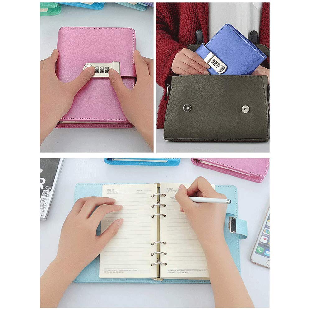 Feuillet Mobile,Carnet De Notes En Cuir PU à Feuilles Mobiles,classeur