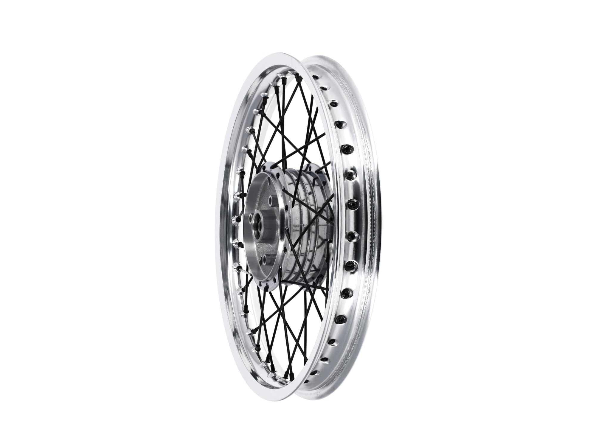 szprychowe kolo 1.6 x 16" aluminiowe obrecze polerowane + czarne szprychy -