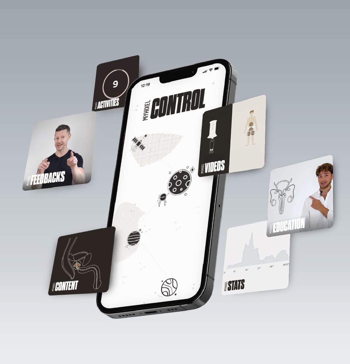 MYHIXEL CONTROL I | Entrenamiento masculino para eyaculación precoz | Dispositivo con app guiada sin fármacos ni sprays | Solución natural y discreta