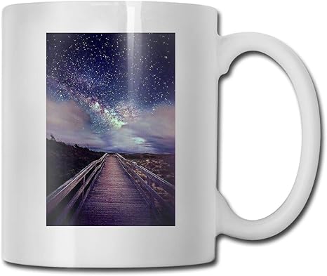 Amazon Co Jp 星空の夜 道マグカップ おしゃれ コップ コーヒーカップ ロゴ入り 食器 洋風 カフェ オフィス用品 カップ 耐熱 デザイン雑貨ラッピング 白 330ml ホーム キッチン