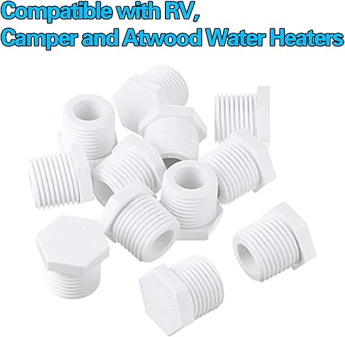 Miniatura 4 de 12 tapones de drenaje para calentador de automóvil de 12 pulgada, enchufe de rosca externo de PVC duradero para sellar, accesorios universales