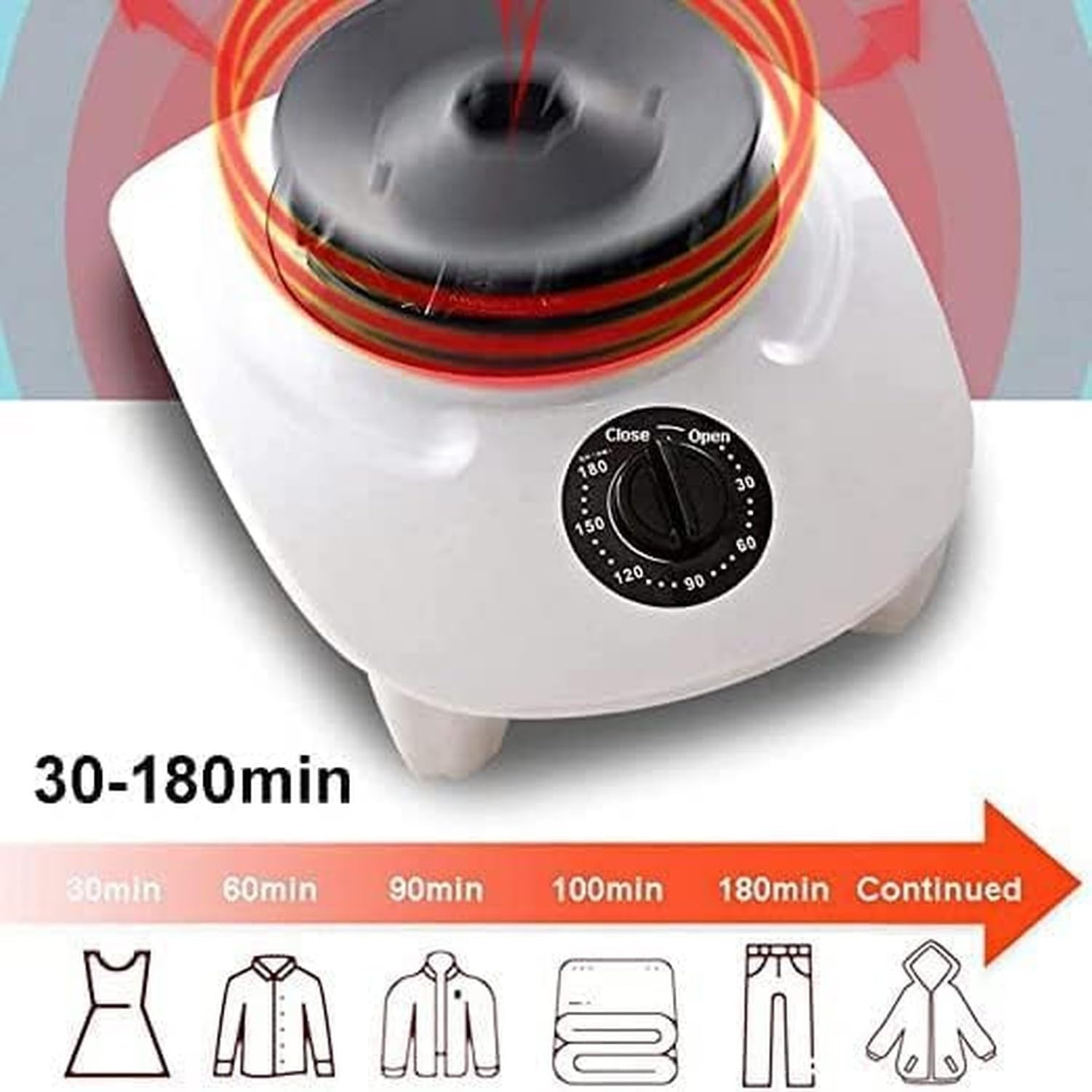 Stendibiancheria elettrico riscaldante portatile con timer 180 minuti