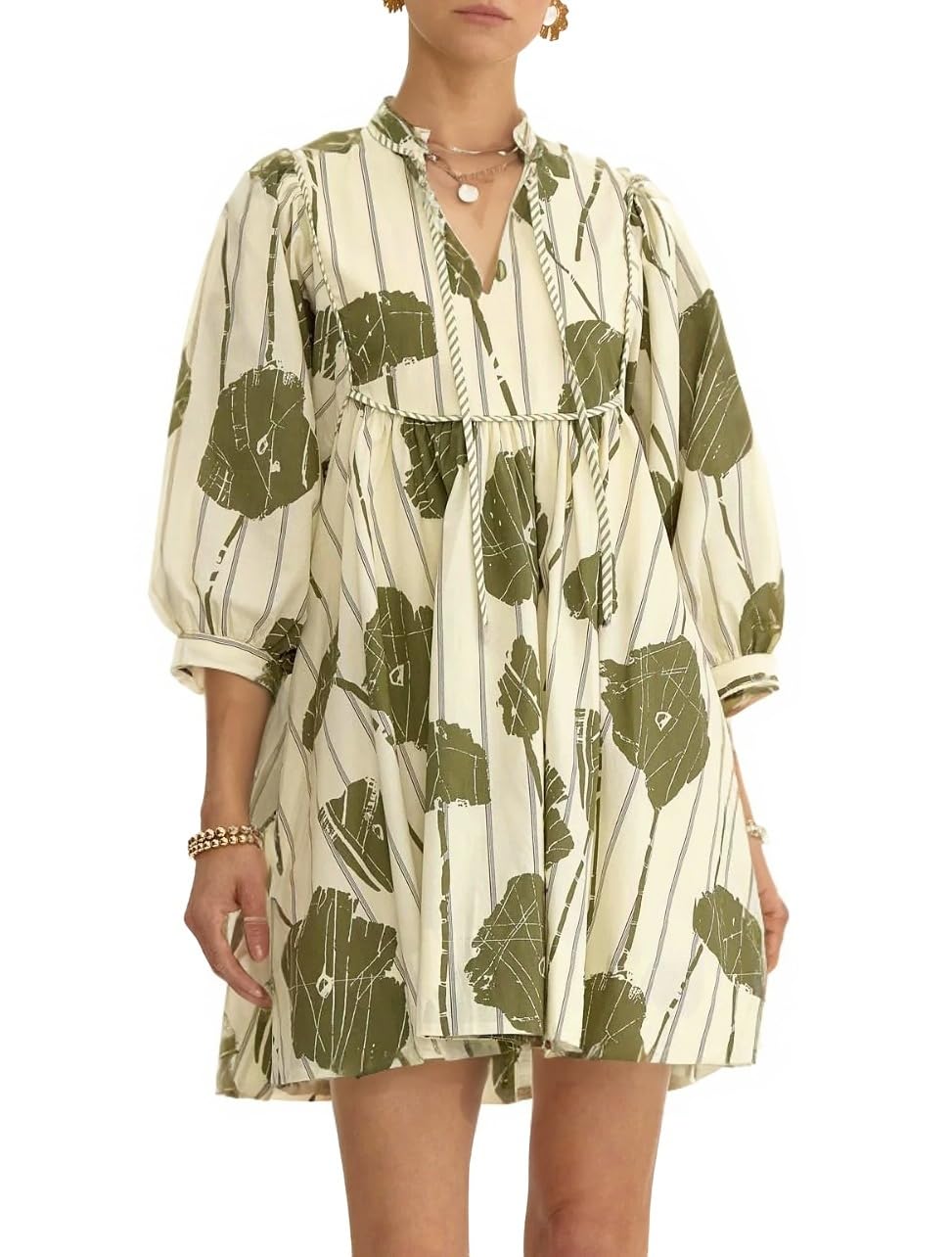 EZAPINE Floral Babydoll Mini Dress