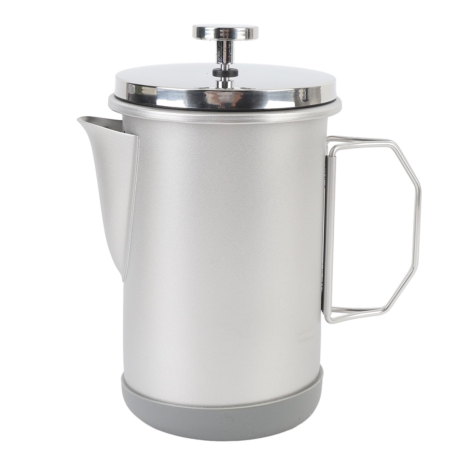 HURRISE French Press Coffee Maker Portable 304 Stainless Steel Hand Brewed Coffee Press Teapot for Camping 1000ml (Silver)
