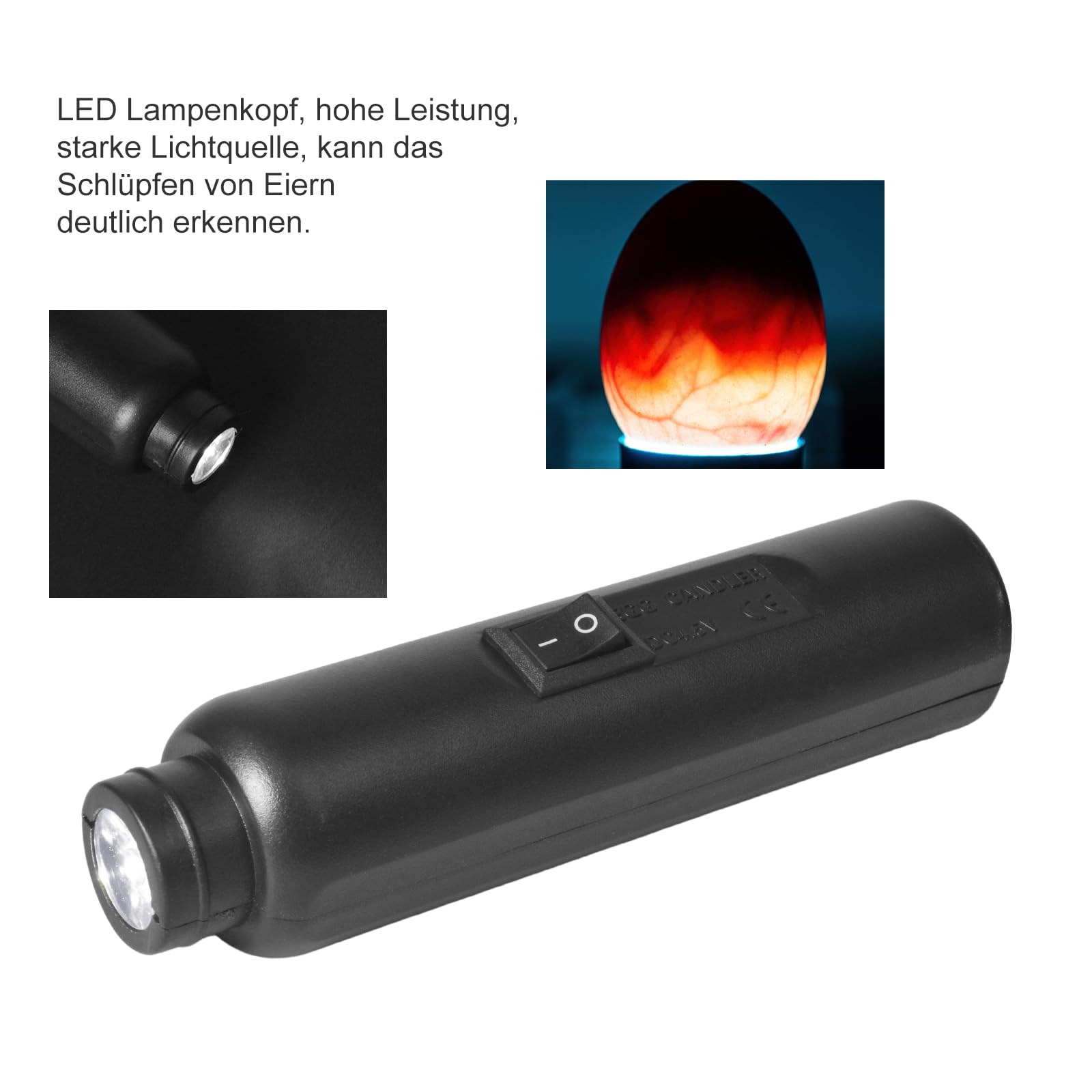 Testeur D'œuf à LED Portable, Mire Oeuf Lampe Mire oeuf Testeur D'oeufs, Egg Candler Candling Lampe pour Vérifier l’Incubation d’Oeuf Caille en Incubateur œuf œufs de Canard œuf D'oie D'Oiseau