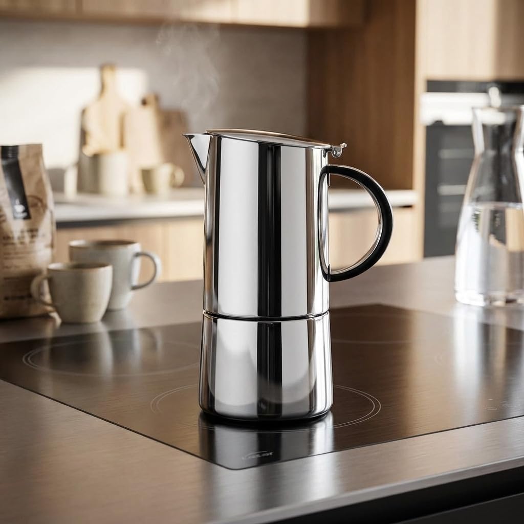 Suinga Cafetera Profesional | Cafetera Italiana 6 Tazas 310ml Inducción | Cafetera Espress Mokka | Para todo tipo de cocinas