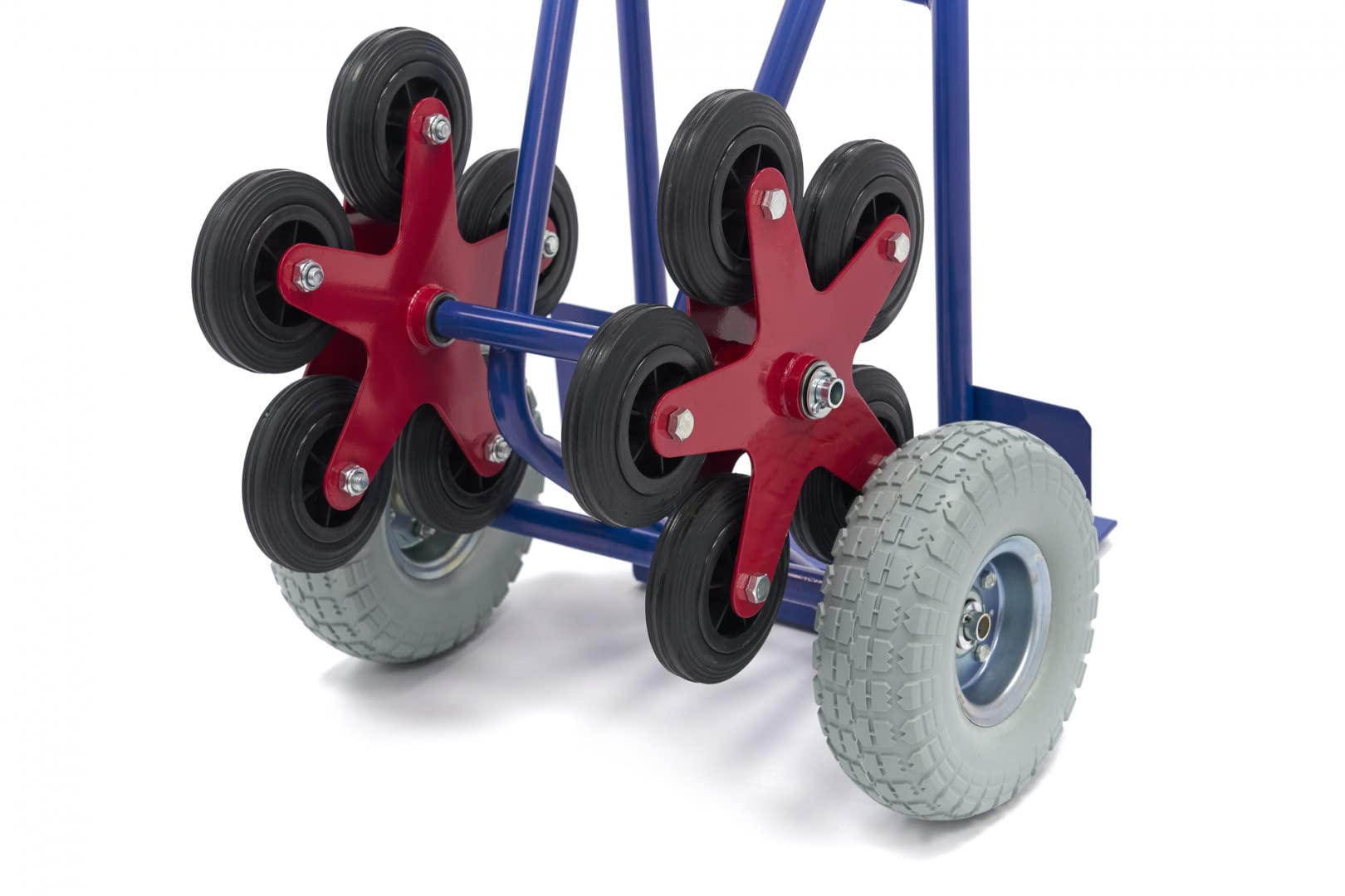 Schwerlast-Sackkarre 300 kg - Sackkarre Transportkarre Transport-Stapelkarre Große Räder, klappbar Treppensackkarre - Treppensteiger aus Stahl mit 5 Sternförmigen Rädern