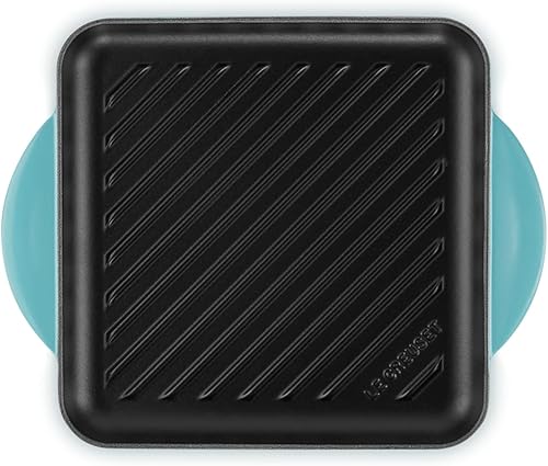 Miniatura 10 de Le Creuset Parrilla cuadrada de hierro fundido esmaltado, 9.5 pulgadas, verde azulado profundo