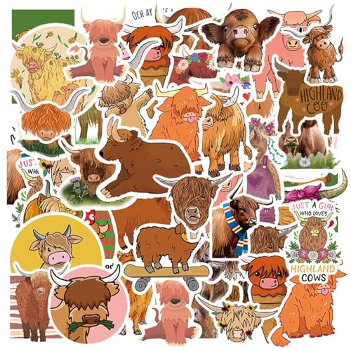 CWPFVQA 100 Pegatinas De Graffiti De Vaca Plateau, Pegatinas Creativas Impermeables, Lindas Pegatinas De Animales, Se Pueden Usar para Decorar Botellas De Agua, Cuadernos, Patinetas Y Guitarras