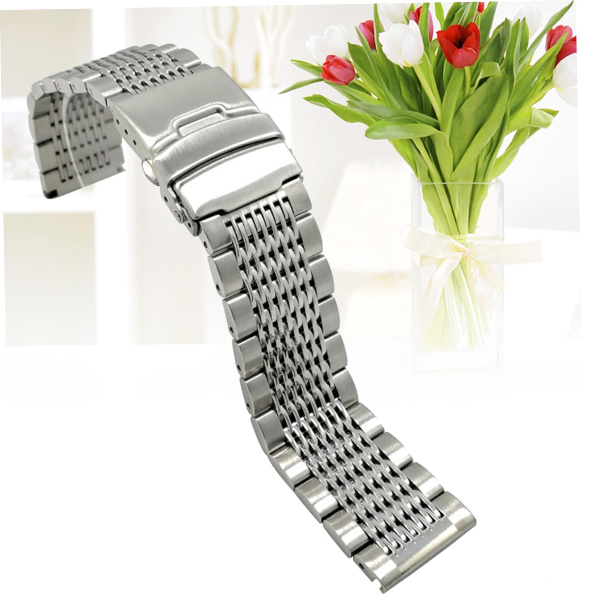 Correa de Reloj de Acero Inoxidable de 20mm, Plata