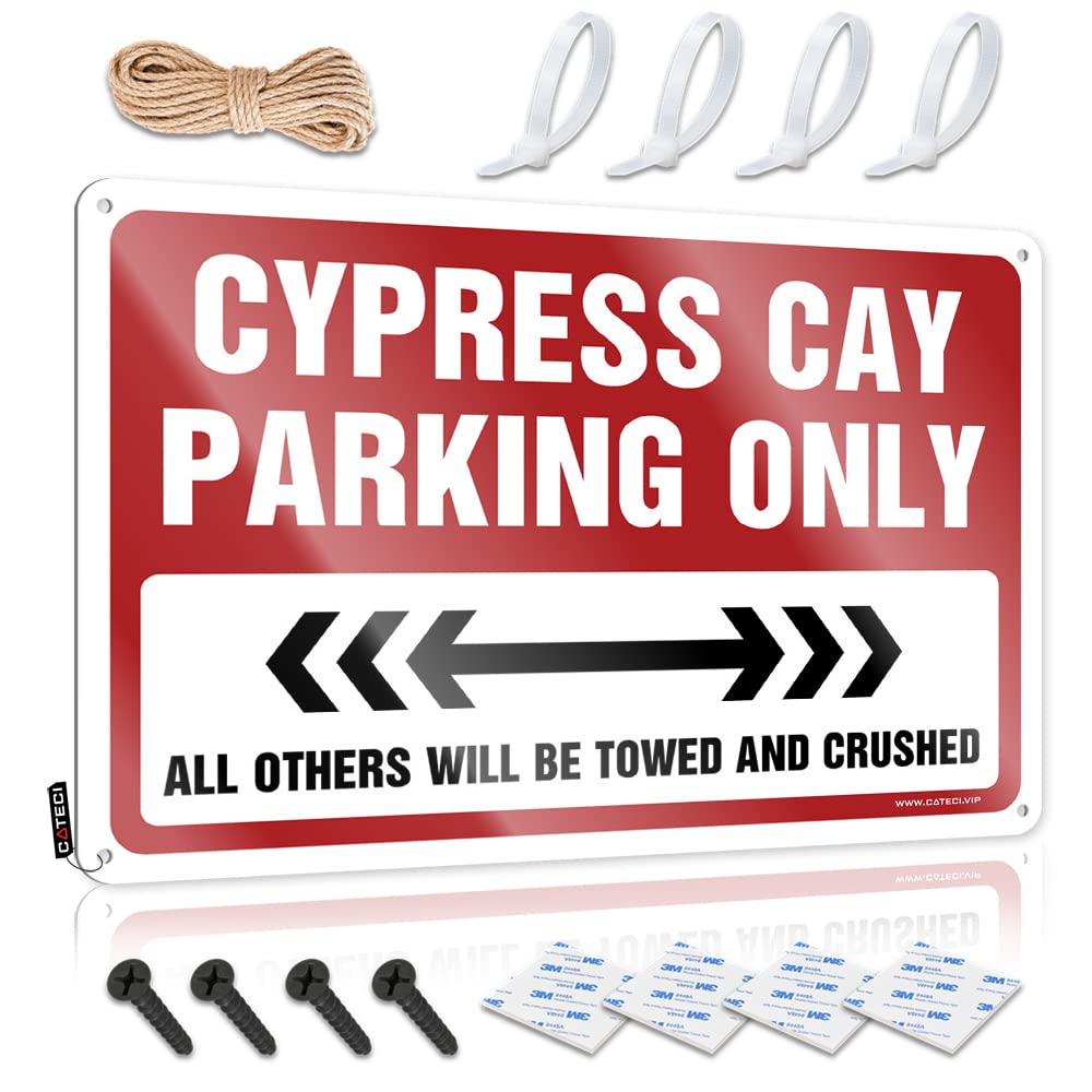 Krazmurongd One Color Hot Beer Tin Sign Cypress Cay Parking Only Tin Sign Metal Sign Funny Funny Vintage Signs