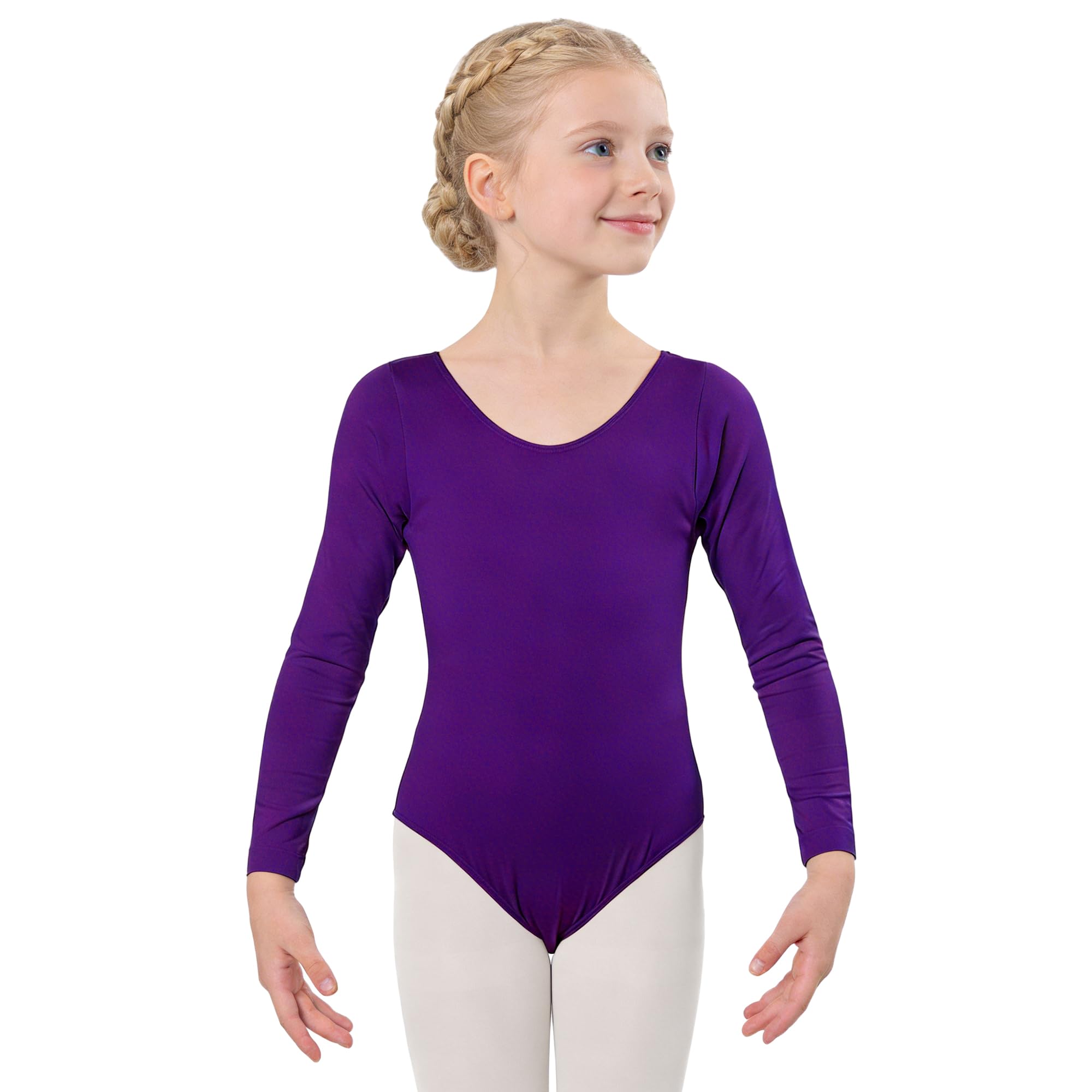 Wildarms Leotardo de Danza para Niña, Body Ballet de Manga Larga con Cuello Redondo, Maillot Gimnasia — view 12