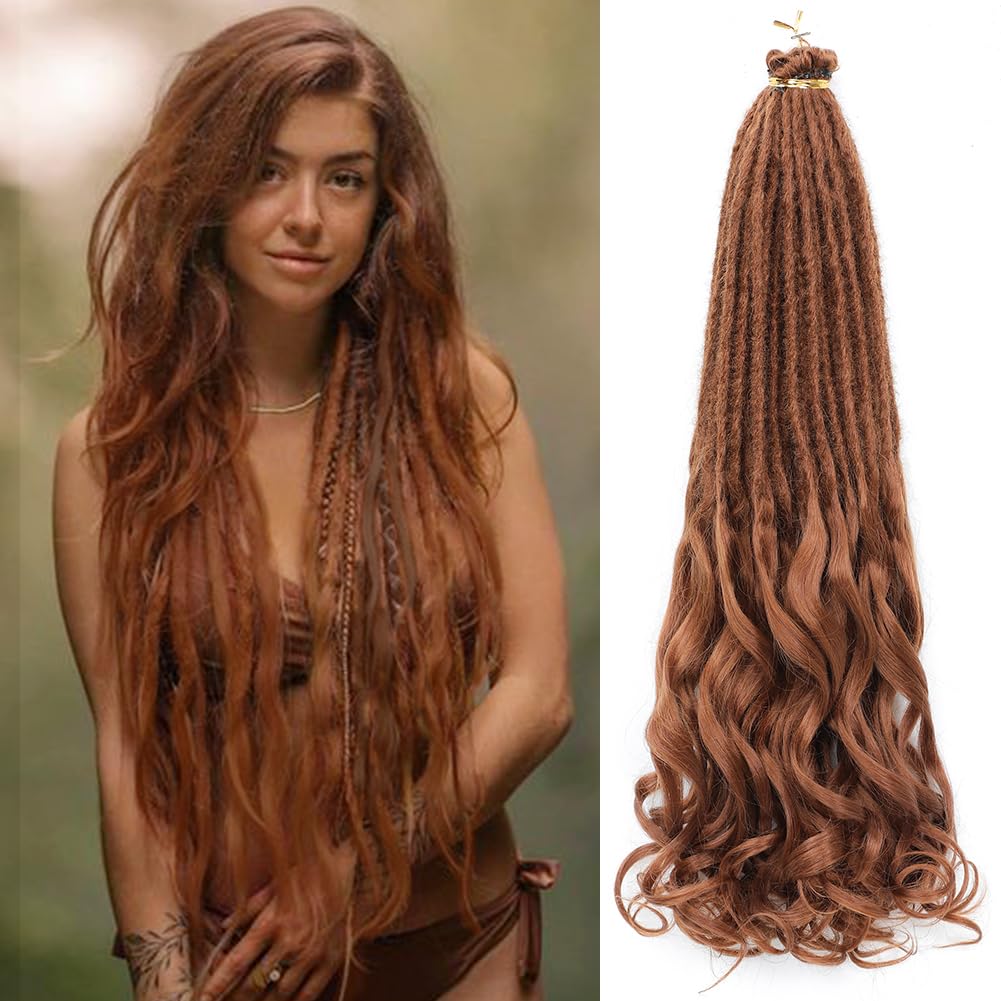 Aguacor Loose Wave Dreadlocks Synthetic French Curly Single Ended Dreadlock Extensions 24inches 10 Strands Thin Soft Spanish Curly SE Dreadlock