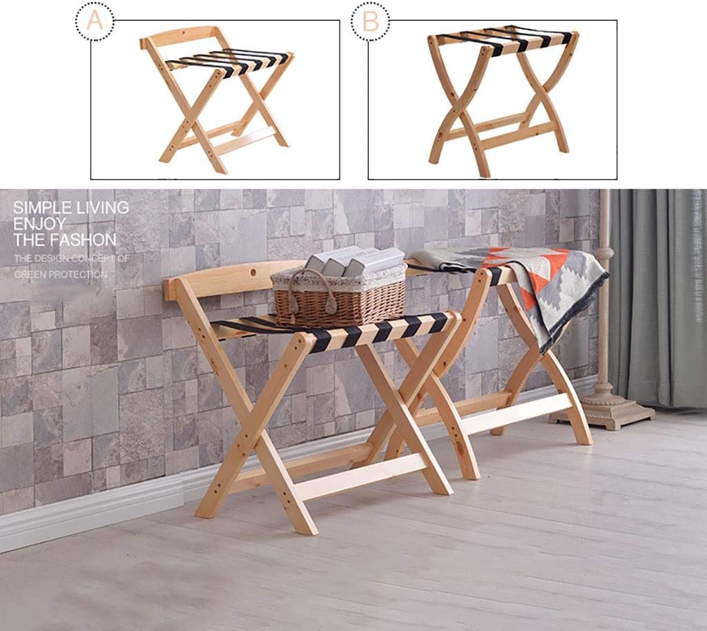 Luggage Rack, Folding Luggage Rack Folding Luggage Rack Solid Wood Travel Suitcase Storage Holder Removable Storage,One Color-60 * 50 * 65cm