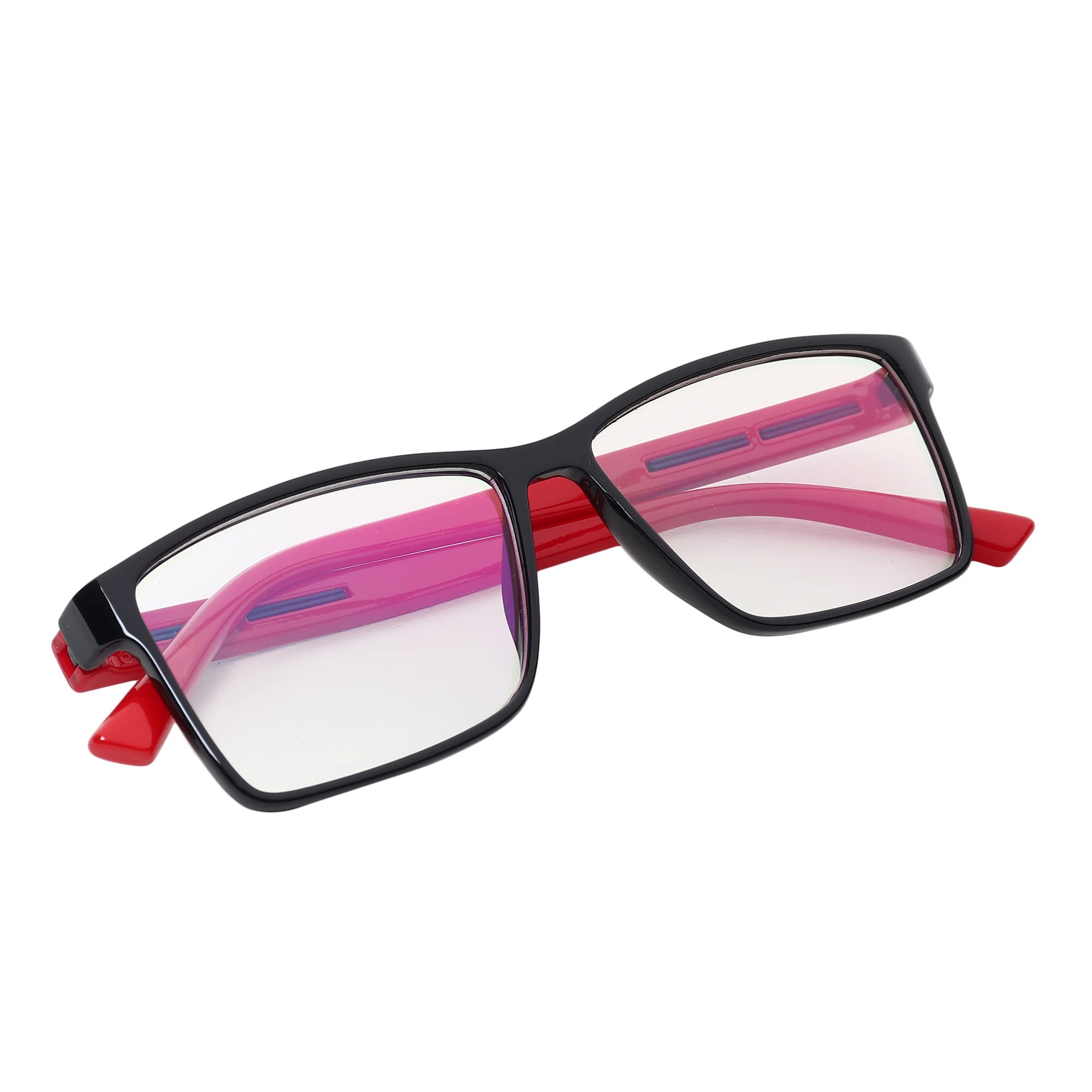 Dervin Clear Lens Rectangular Spectacle Frame for Men and Women (Medium) (Red-Black) - Image 3 thumbnail