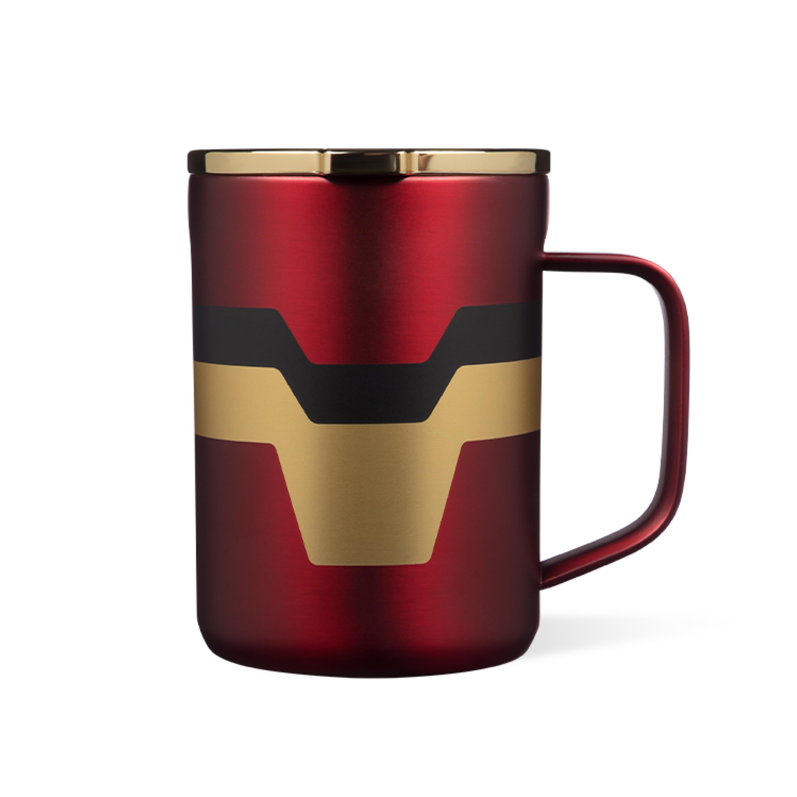 Corkcicle Classic Coffee Mug - Triple Insulated Stainless Steel for Travel - Shatter-Proof Lid - Keeps Drink Hot Over 3 Hours - Holiday Mug Gift - Great for Gifting Warmth - 16 oz - Iron Man