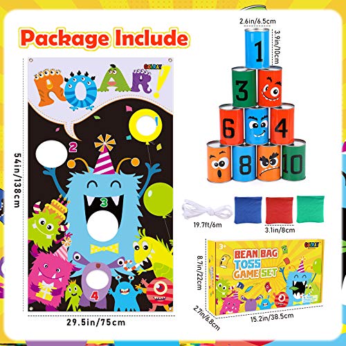 Tacobear Monsters Wurfspiele Dosenwerfen Werfen Spiel Sitzsäck Halloween Wurfspiel Gartenspiele Kinder mit 6 Sitzsack… – Bild 3