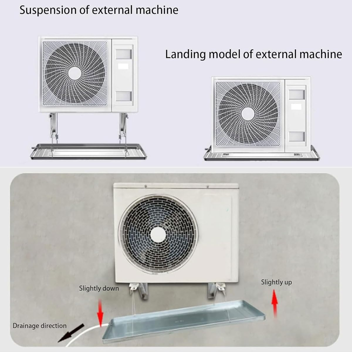 Bac De Vidange De Climatiseur En Acier Galvanisé Extérieur,bac D'égouttement Universel Pour Collecteur D'eau De Condensation,bac De Récupération Des